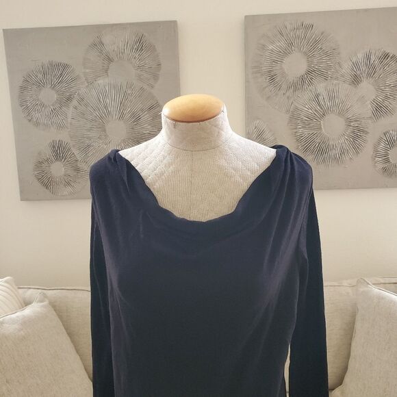 🌹 HALOGEN 🌹 Cowl Neck Long Sleeve Knit Top - [Medium, Black] - Picture 3 of 11